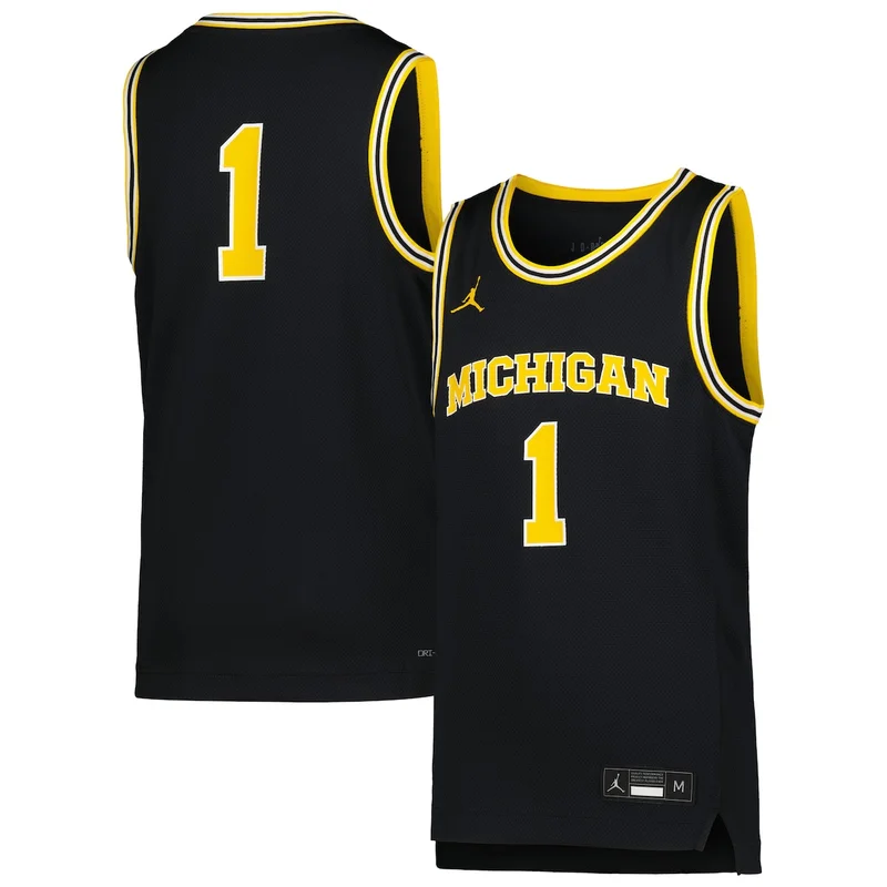 Unisex #1 Navy Michigan Wolverines Lightweight Basketball Jersey GameDay Greats - Image 2