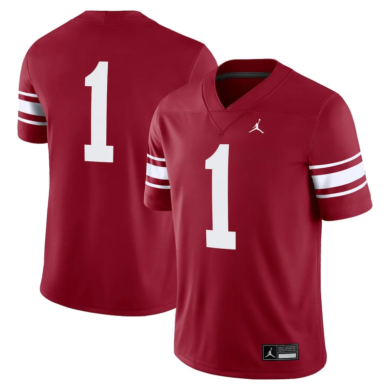 Jordan Brand #1 Natural Oklahoma Sooners Football Jersey Alternate Game - Image 4