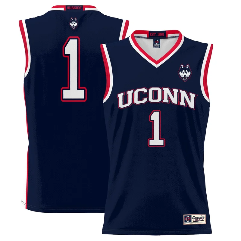#1 Navy UConn Huskies Lightweight Basketball Jersey GameDay Greats 