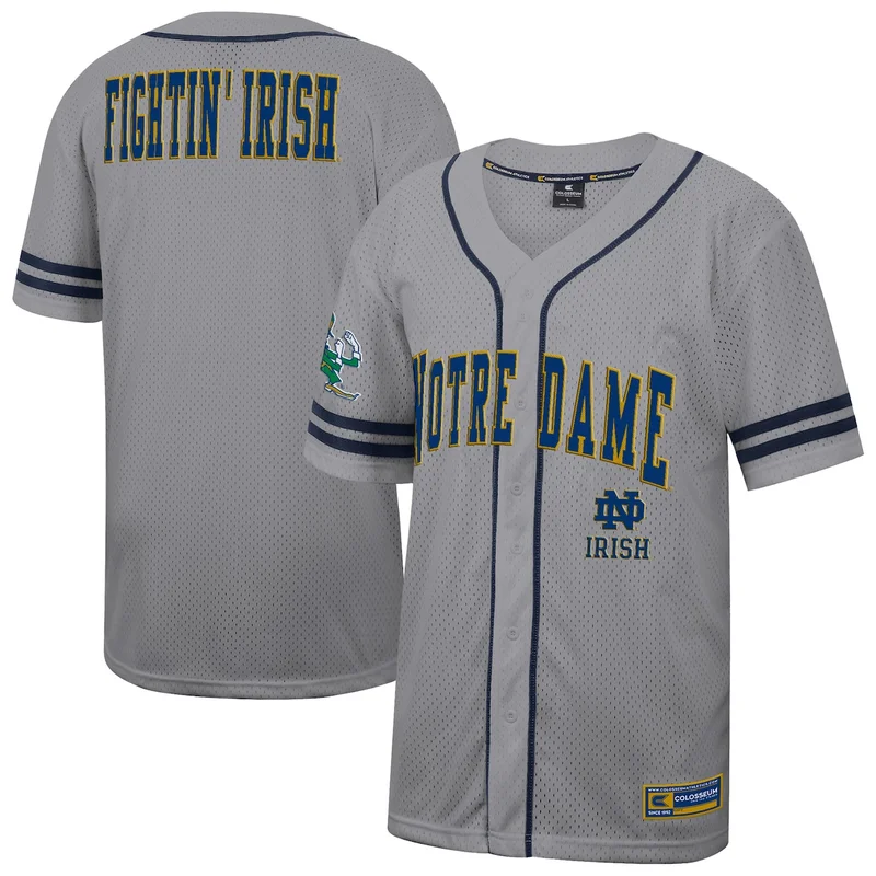 Colosseum Gray Notre Dame Fighting Irish Free Spirited Baseball Jersey 