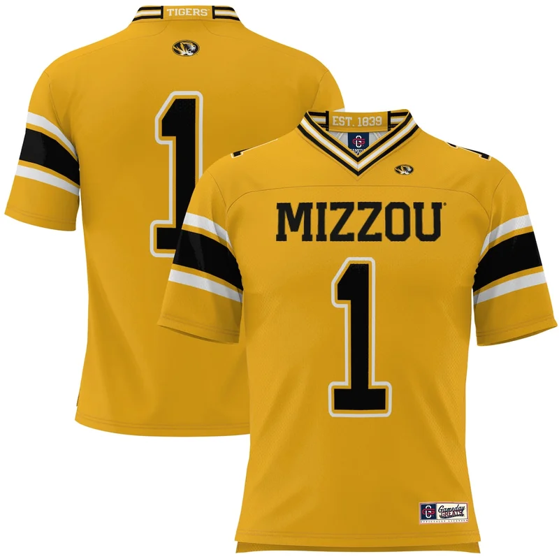 #1 Gold Missouri Tigers Football Jersey Alternate Game - Image 4