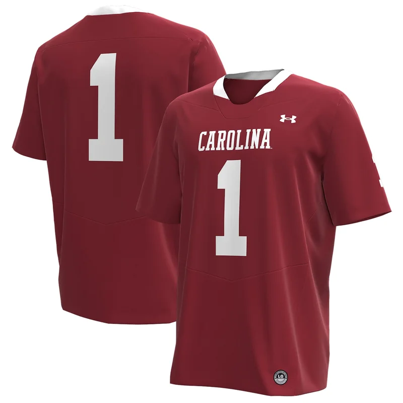 Under Armour #1 Garnet South Carolina Gamecocks Football Jersey - Image 4