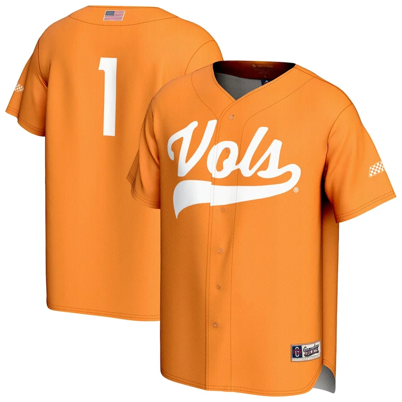 Unisex #1 Tennessee Orange Tennessee Volunteers Lightweight Baseball Jersey GameDay Greats 