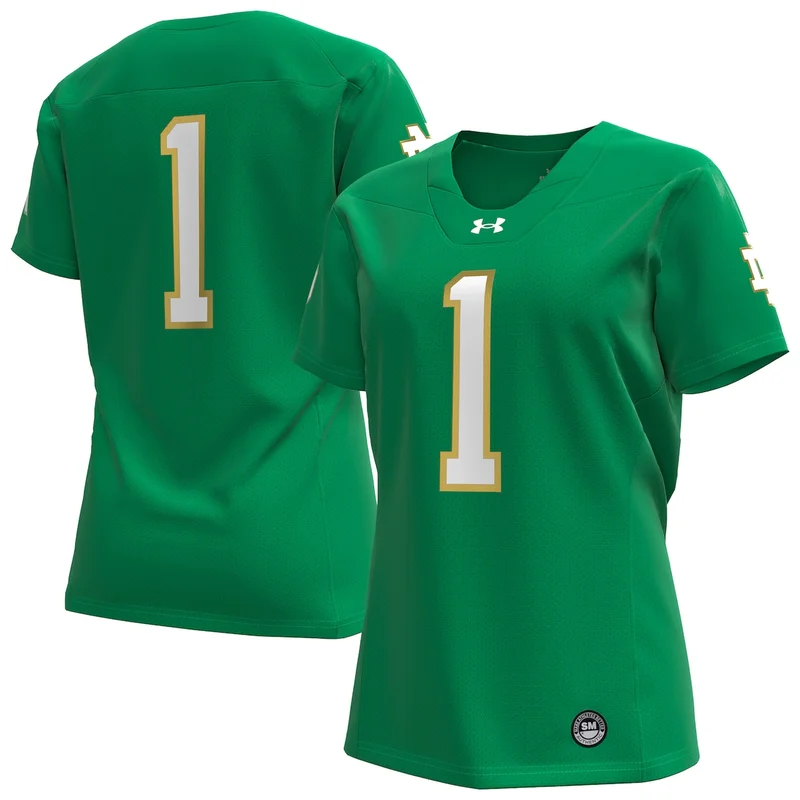 Under Armour #1 White Notre Dame Fighting Irish Football Jersey - Image 5