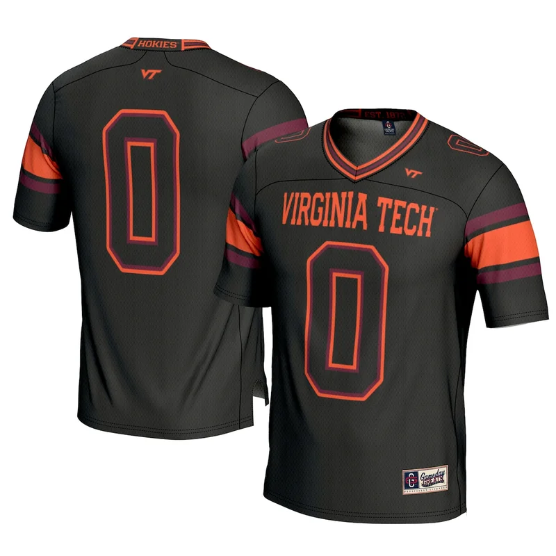 #0 Black Virginia Tech Hokies Football Jersey GameDay Greats 