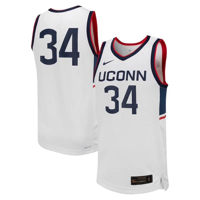 White UConn Huskies Basketball Jersey - Image 2