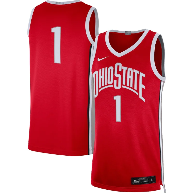 #1 Scarlet Ohio State Buckeyes Road Jersey Basketball - Image 2