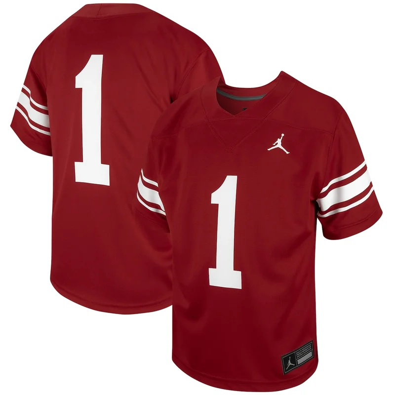 Jordan Brand #1 White Oklahoma Sooners Untouchable Game Football Jersey - Image 3