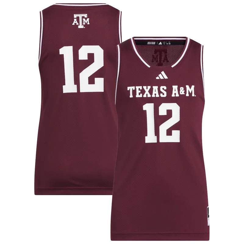 #12 Maroon Texas A&M Aggies Swingman Jersey Basketball 