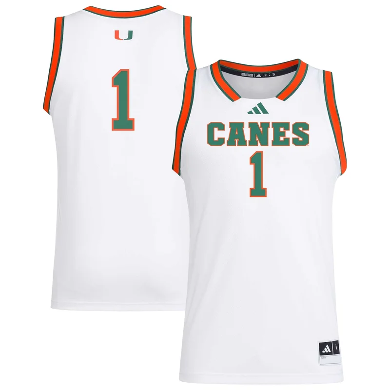 #1 Green Miami Hurricanes Swingman Jersey Basketball - Image 2