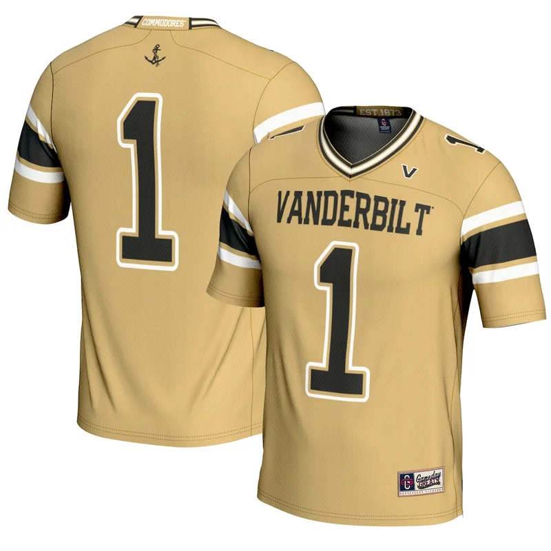 #1 Gold Vanderbilt Commodores Football Jersey GameDay Greats 