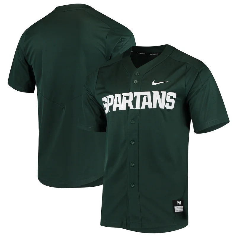 Green Michigan State Spartans Vapor Untouchable Elite Full-Button Baseball Jersey 