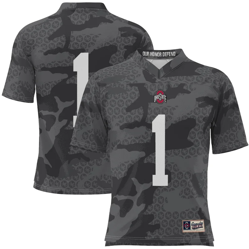 #1 Scarlet Ohio State Buckeyes Camo Football Jersey GameDay Greats - Image 3