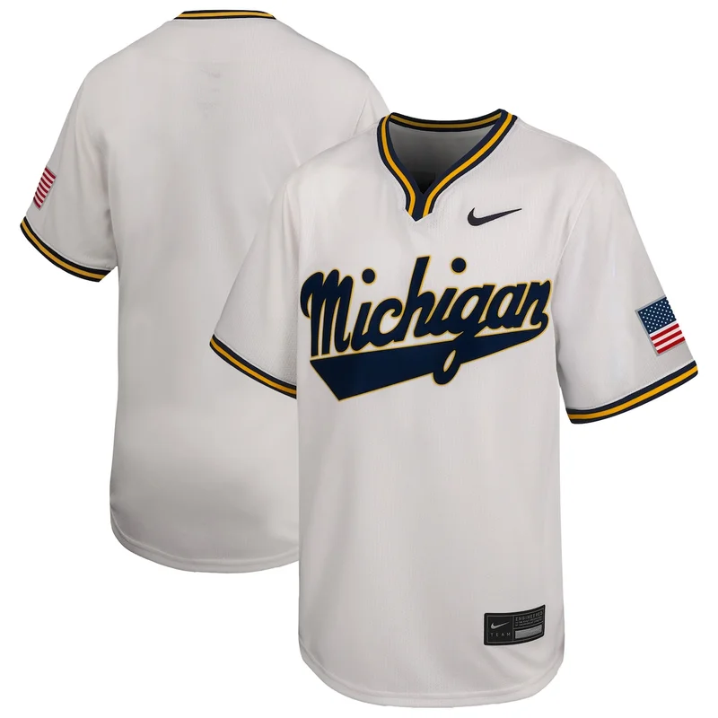 #1 White Michigan Wolverines Lightweight Baseball Jersey GameDay Greats - Image 3