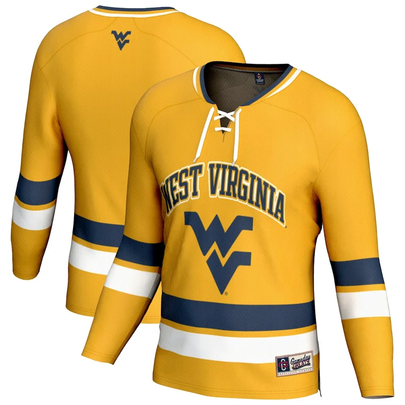 Gold West Virginia Mountaineers Spirit Hockey Jersey GameDay Greats 