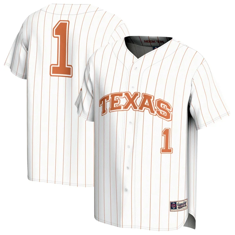 #1 White Texas Longhorns Lightweight Collegiate Baseball Jersey GameDay Greats 