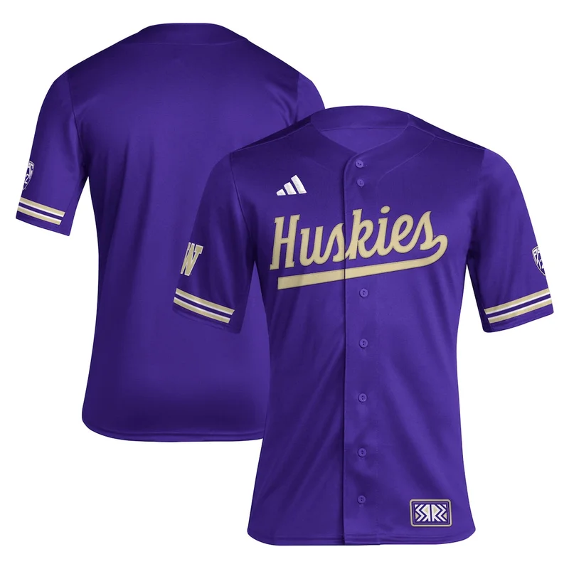 White Washington Huskies Team Baseball Jersey - Image 2