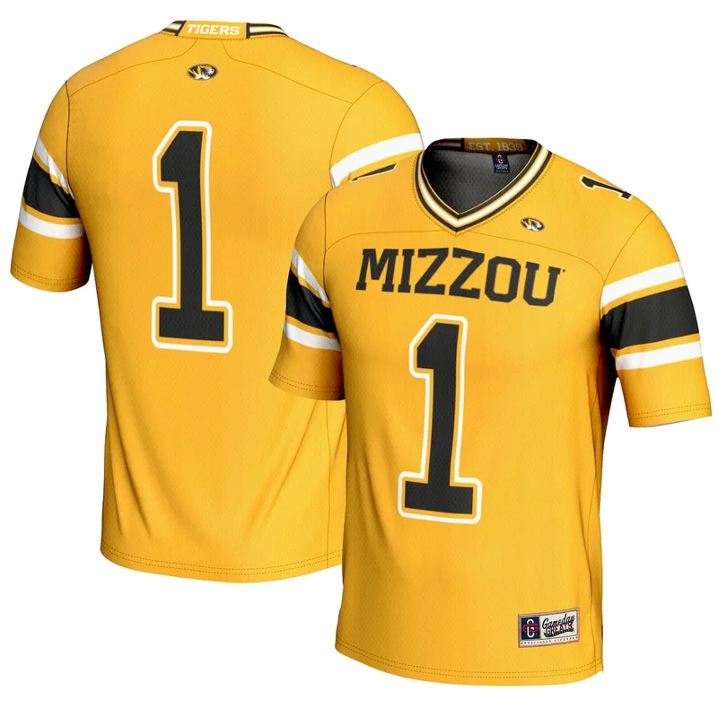 #1 Gold Missouri Tigers Football Jersey Alternate Game - Image 5