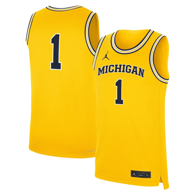 Unisex #1 Navy Michigan Wolverines Lightweight Basketball Jersey GameDay Greats - Image 4