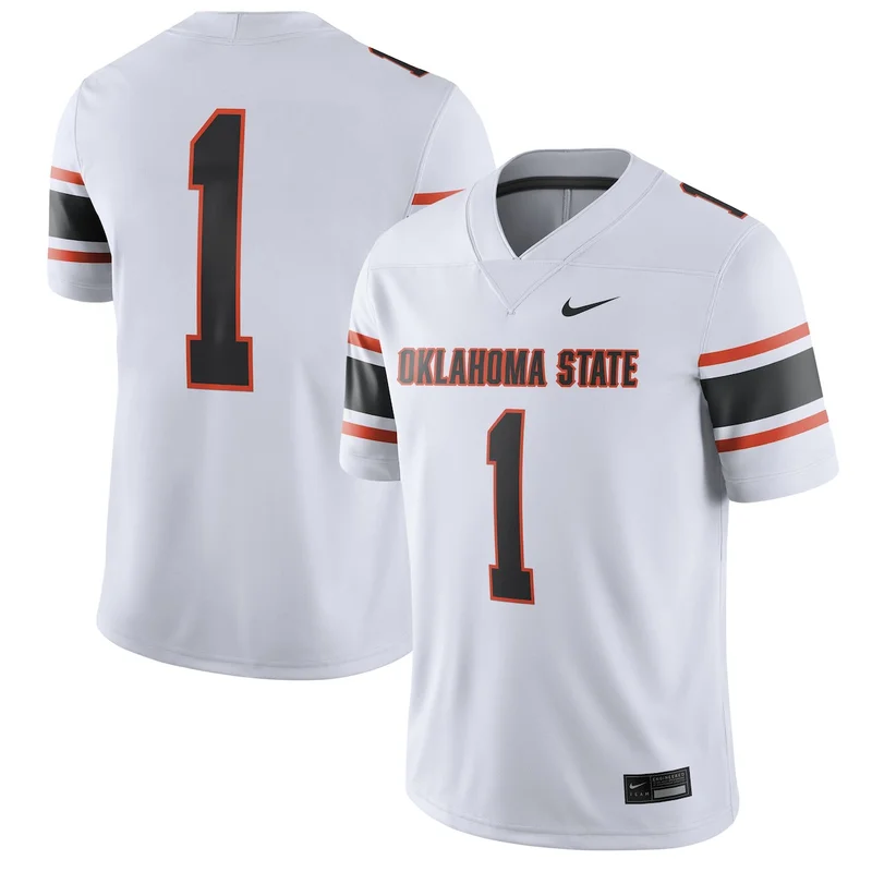 #1 White Oklahoma State Cowboys Game Football Jersey 