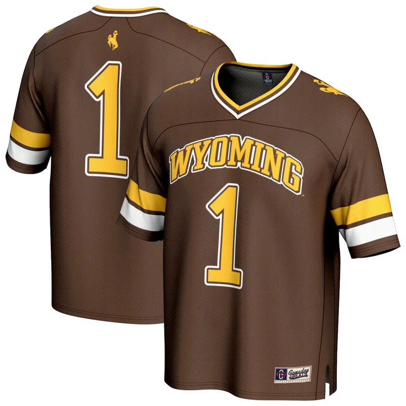 #1 Brown Wyoming Cowboys Collegiate Football Jersey GameDay Greats - Image 2