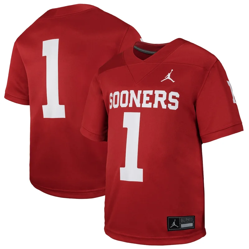 Jordan Brand #1 White Oklahoma Sooners Untouchable Game Football Jersey - Image 4