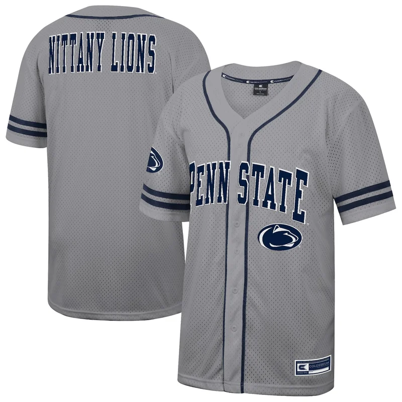 Colosseum Gray Penn State Nittany Lions Free Spirited Baseball Jersey 