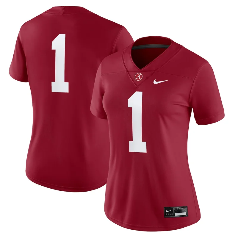#1 White Alabama Crimson Tide Game Football Jersey - Image 3
