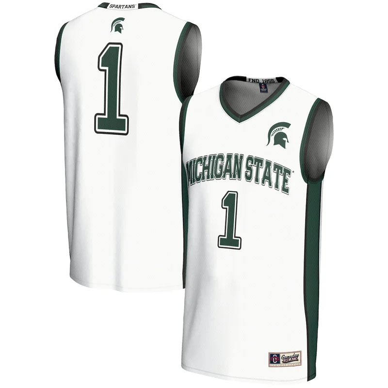 #1 Green Michigan State Spartans Lightweight Collegiate Basketball Jersey GameDay Greats - Image 4