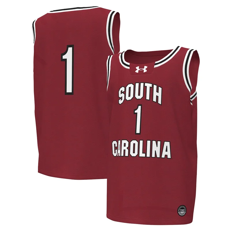 Under Armour #1 Garnet South Carolina Gamecocks Basketball Jersey 