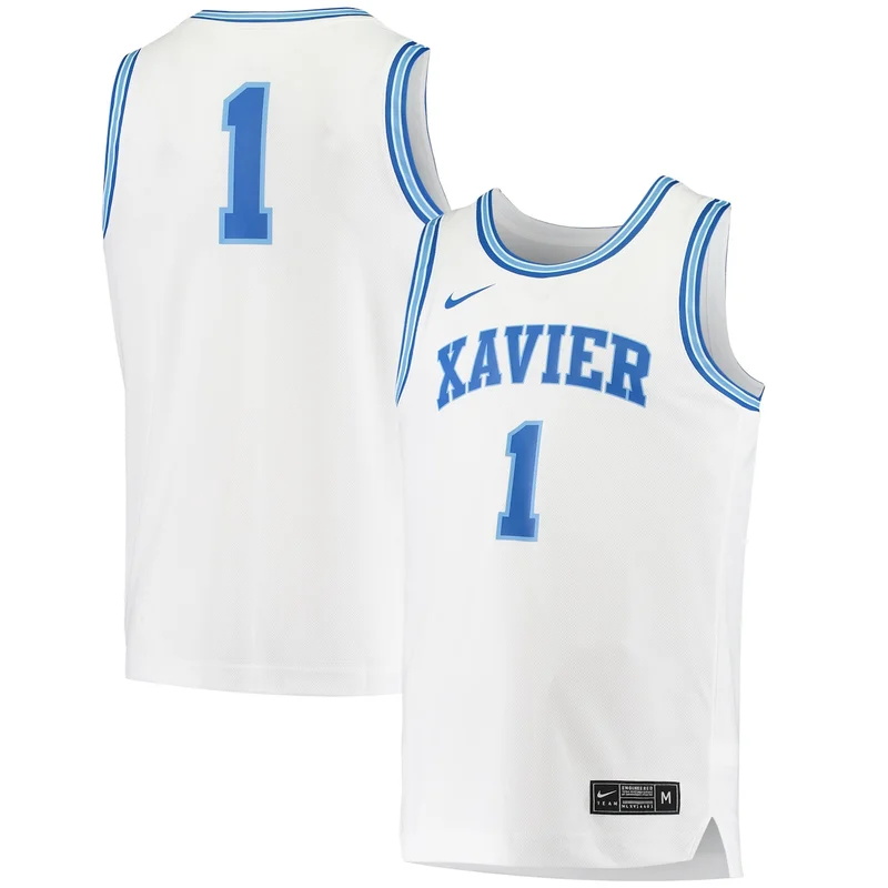 #0 White Xavier Musketeers Basketball Jersey - Image 2