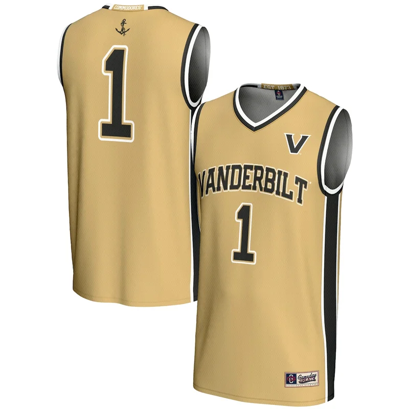 Unisex #1 Gold Vanderbilt Commodores Lightweight Collegiate Basketball Jersey GameDay Greats - Image 2