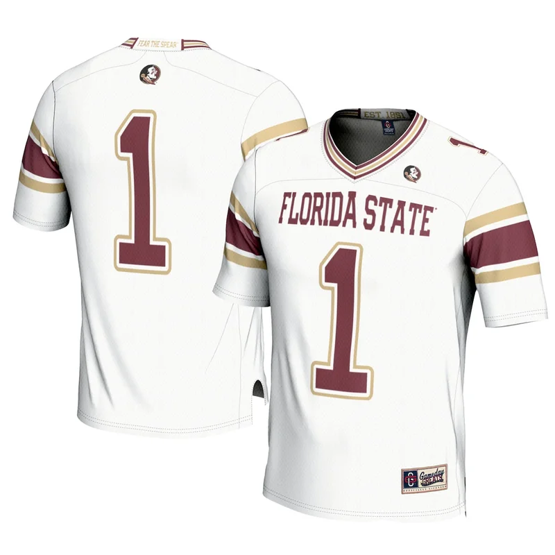 #1 White Florida State Seminoles Football Jersey GameDay Greats 