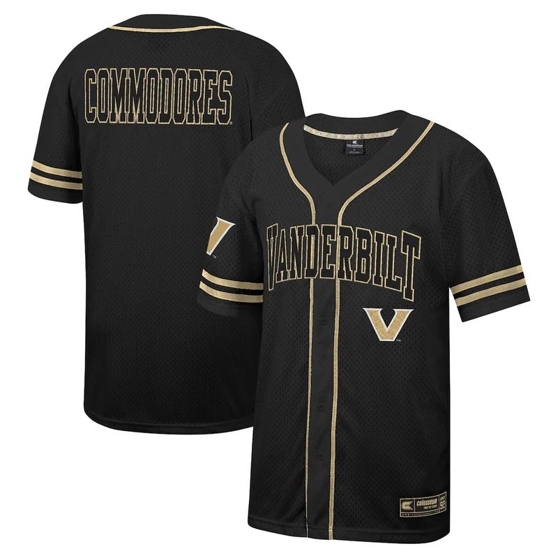 Charcoal Vanderbilt Commodores Full-Button Baseball Jersey - Image 5