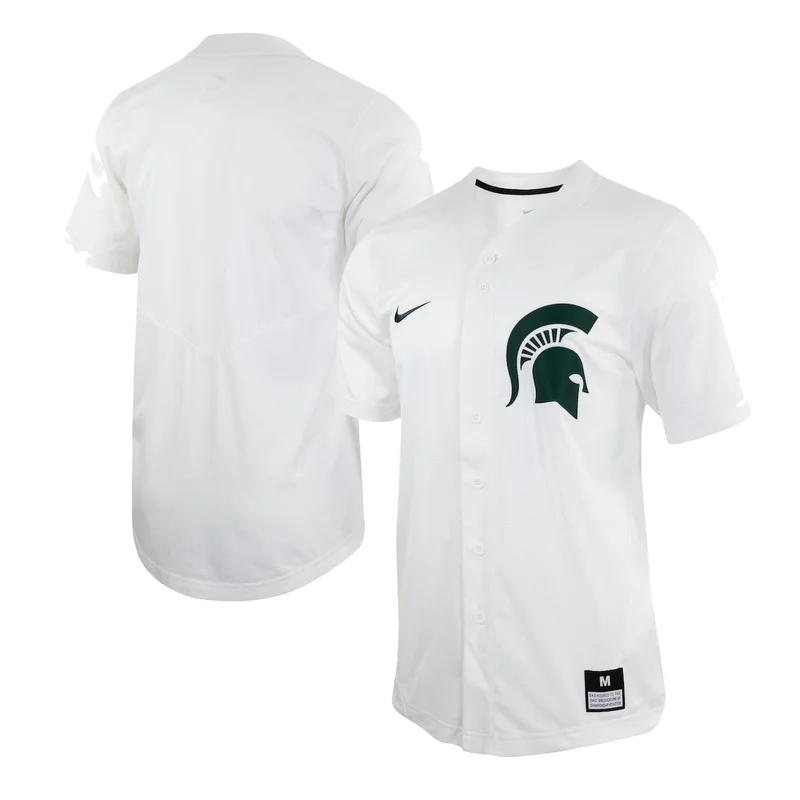 White Michigan State Spartans Baseball Jersey 