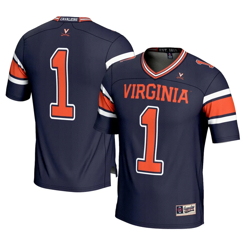 #1 Black Virginia Cavaliers Endzone Football Jersey GameDay Greats - Image 4