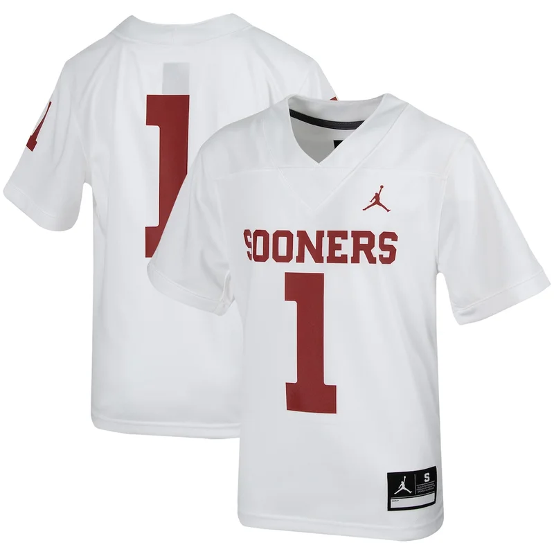 #1 Crimson Oklahoma Sooners Football Jersey GameDay Greats - Image 4