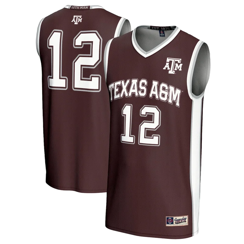 #12 Maroon Texas A&M Aggies Basketball Lightweight Jersey GameDay Greats 
