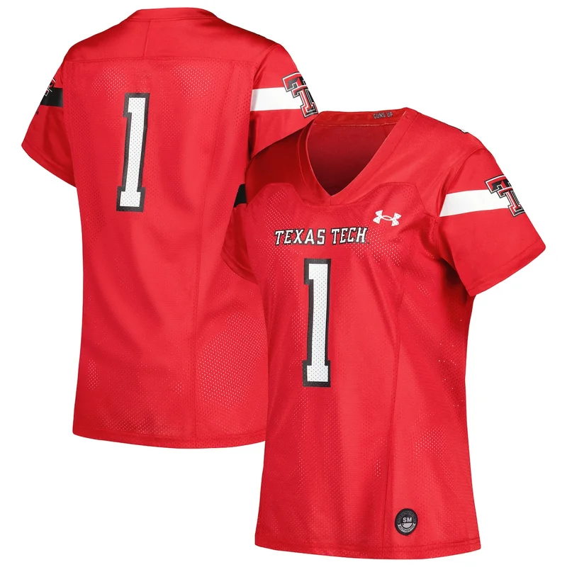 Under Armour #1 Red Texas Tech Red Raiders Football Jersey 
