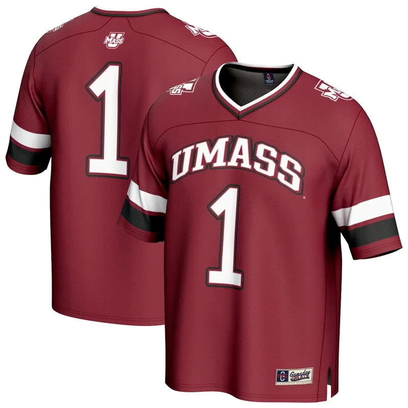 #1 Maroon UMass Minutemen Lightweight Collegiate Football Jersey GameDay Greats - Image 4
