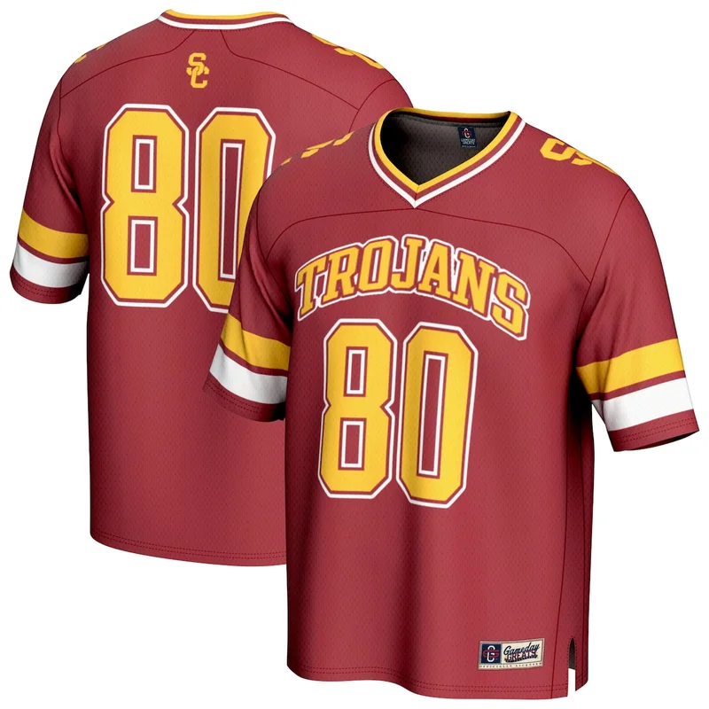 #80 Cardinal USC Trojans Lightweight Collegiate Football Jersey GameDay Greats 
