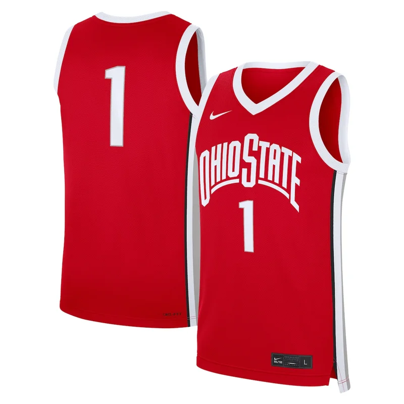 #1 Scarlet Ohio State Buckeyes Road Jersey Basketball 