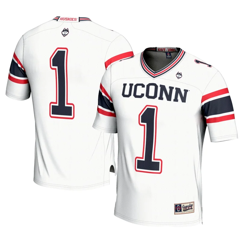 #1 White UConn Huskies Football Jersey GameDay Greats 