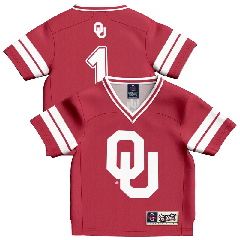 #1 Crimson Oklahoma Sooners Football Jersey GameDay Greats - Image 2