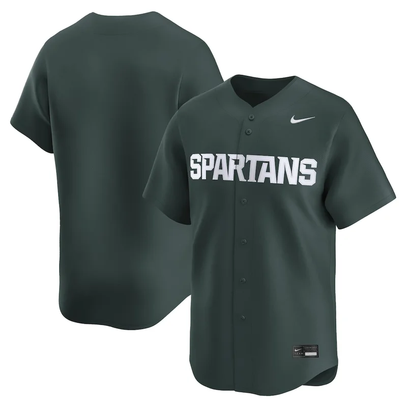 White Michigan State Spartans Baseball Jersey - Image 2