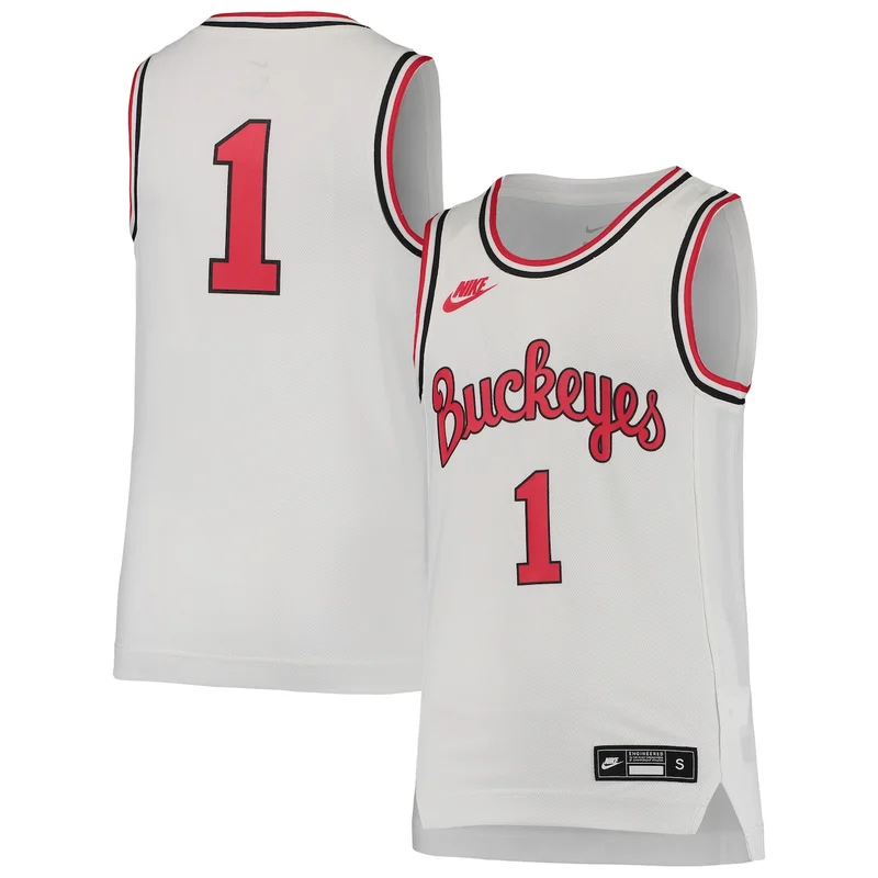 #1 Scarlet Ohio State Buckeyes Road Jersey Basketball - Image 3