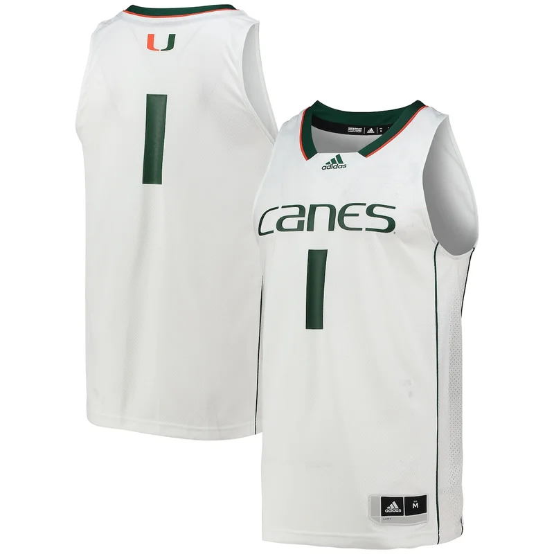 #1 Green Miami Hurricanes Swingman Jersey Basketball - Image 4