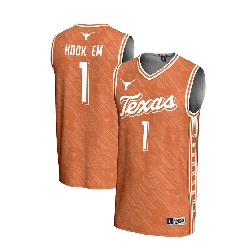 Unisex #1 Texas Orange Texas Longhorns Lightweight Icon Print Basketball Jersey GameDay Greats - Image 4