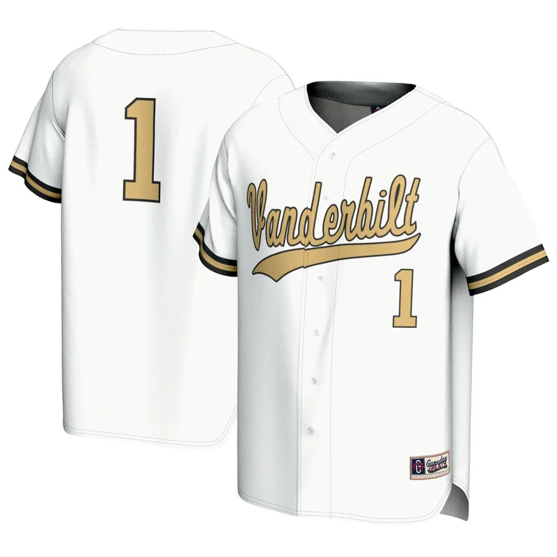 #1 White Vanderbilt Commodores Lightweight Baseball Jersey GameDay Greats - Image 2