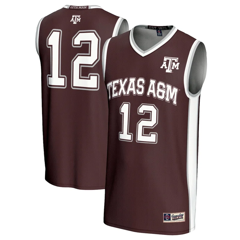 #12 Maroon Texas A&M Aggies Basketball Lightweight Jersey GameDay Greats - Image 3